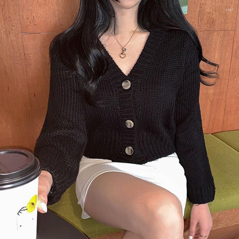 Women' Knits Fashion Cardigan Single-breasted V-neck Solid Color Loose Woolen Jacket Women' 2022 Spring And Autumn, Black
Women' Knits Fashion Cardigan Single-breasted V-neck Solid Color Loose Woolen Jacket Women' 2022 Spring And Autumn, Black
