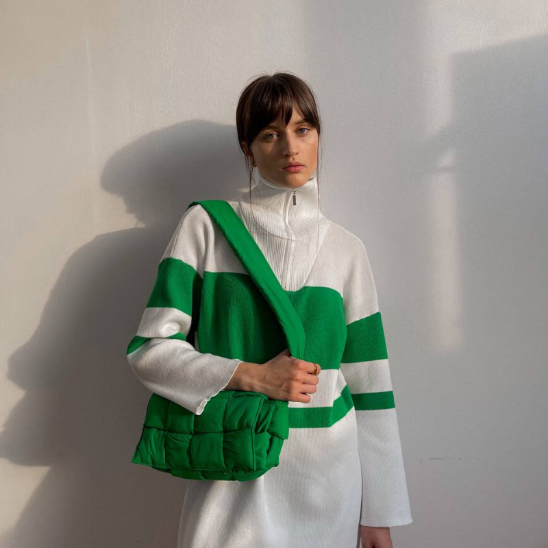 Women's Sweaters Knitted Striped Sweater Long Sleeve Tops Jumper Zip Up Turtleneck Pullover Knitwear Oversized Knit For Women 221201, Green
Women's Sweaters Knitted Striped Sweater Long Sleeve Tops Jumper Zip Up Turtleneck Pullover Knitwear Oversized Knit For Women 221201, Green