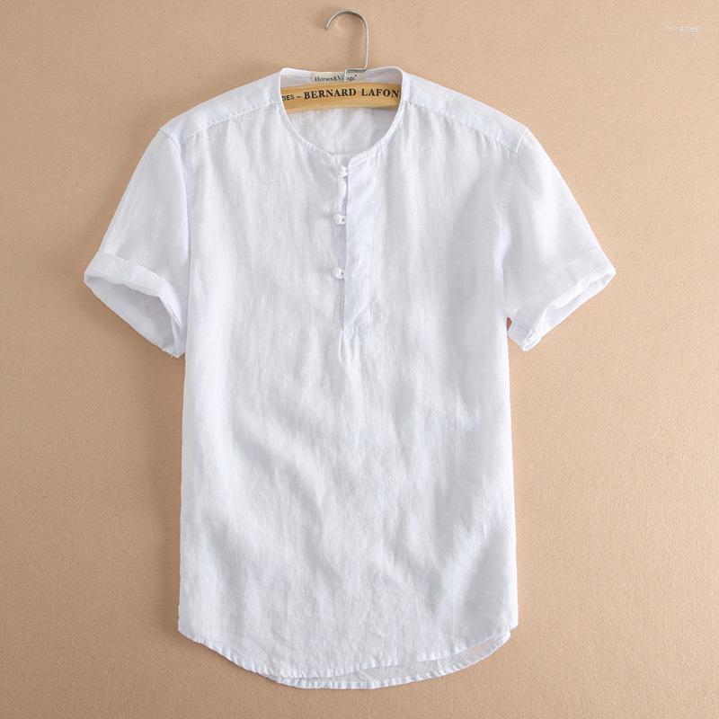 Men's Casual Shirts Chinese Style Summer Mens Pure Linen Shirt Men's Retro Short Sleeve Button Round Collar Slim Fit Men Pullover, White
Men's Casual Shirts Chinese Style Summer Mens Pure Linen Shirt Men's Retro Short Sleeve Button Round Collar Slim Fit Men Pullover, White