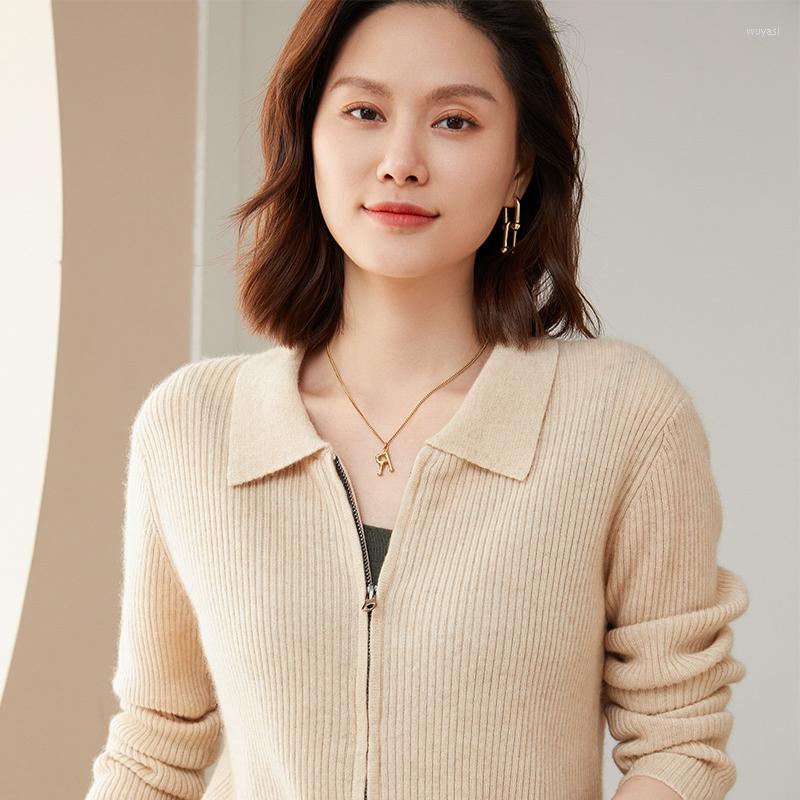 Women's Knits FRSEUCAG Pure Cashmere Sweater Women's Knitted Long Sleeve Cardigan Fashion Exquisite Product Coat Top, Beige 
Women's Knits FRSEUCAG Pure Cashmere Sweater Women's Knitted Long Sleeve Cardigan Fashion Exquisite Product Coat Top, Beige