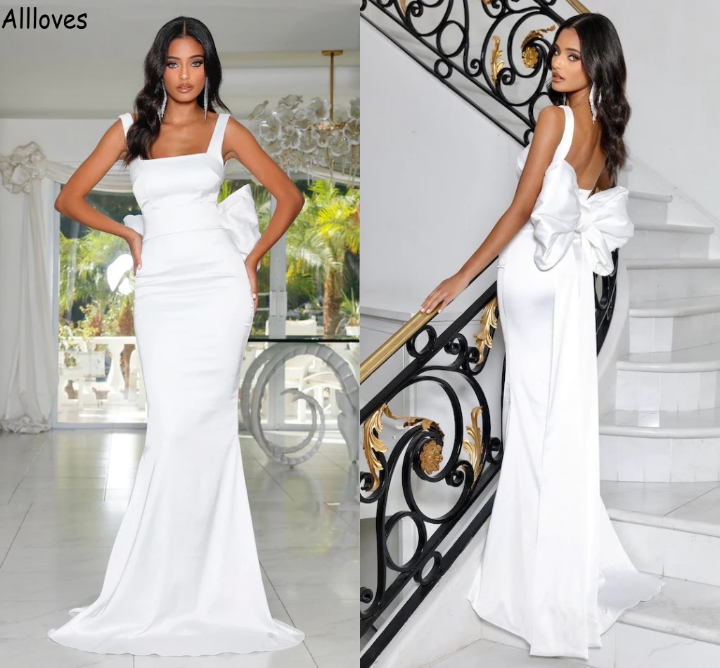 Modern Simple Satin Mermaid Wedding Dresses Square Neck With Straps Boho Garden Beach Bridal Gowns Sweep Train Sexy Open Back Big Bow Ribbon Robes de Mariee CL1537, Dark navy
Modern Simple Satin Mermaid Wedding Dresses Square Neck With Straps Boho Garden Beach Bridal Gowns Sweep Train Sexy Open Back Big Bow Ribbon Robes de Mariee CL1537, Dark navy