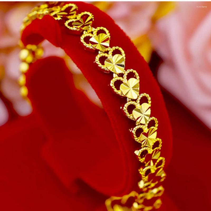 Link Bracelets Romantic Heart Bracelet Chain Yellow Gold Filled Simple Style Womens Girls Gift
Link Bracelets Romantic Heart Bracelet Chain Yellow Gold Filled Simple Style Womens Girls Gift