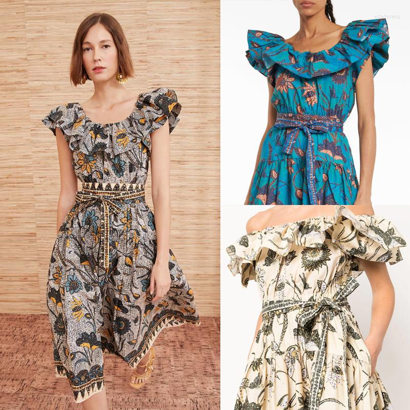 Casual Dresses Women Elastic Waist Mid-Length Dress U-Neck Retro Print Cotton Off The Shoulder With Sashes Summer Female Robe 3 Colors, Black print
Casual Dresses Women Elastic Waist Mid-Length Dress U-Neck Retro Print Cotton Off The Shoulder With Sashes Summer Female Robe 3 Colors, Black print