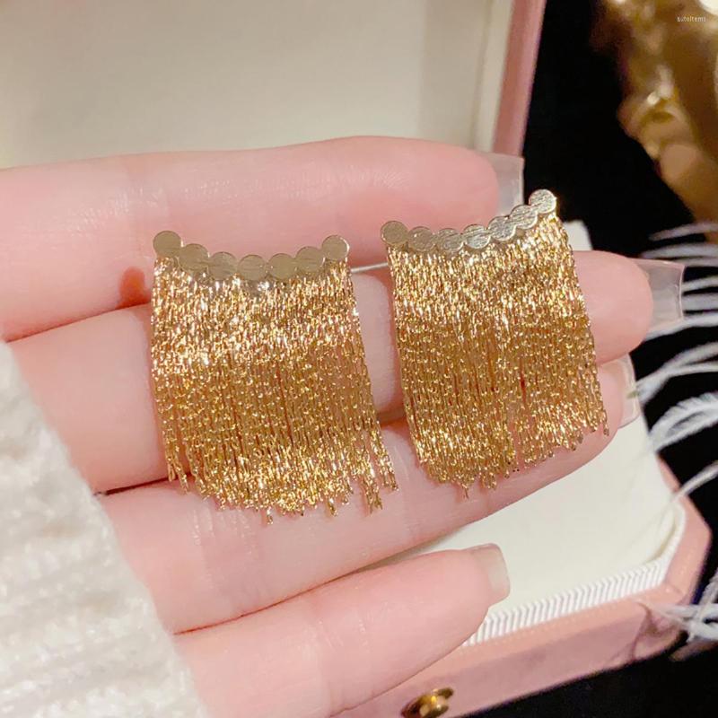 Dangle Earrings AENSOA Vintage Gold Color Long Thread Tassel Drop Earring For Women Glossy Arc Geometric Korean Fashion Jewelry 2022
Dangle Earrings AENSOA Vintage Gold Color Long Thread Tassel Drop Earring For Women Glossy Arc Geometric Korean Fashion Jewelry 2022
