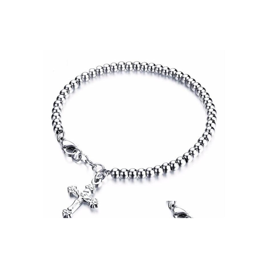 Beaded Womans Cross Pendant Bracelets Beaded Stainless Steel Bangles Fashion Girls Gift Jewelry Drop Delivery Dhgvf
Beaded Womans Cross Pendant Bracelets Beaded Stainless Steel Bangles Fashion Girls Gift Jewelry Drop Delivery Dhgvf