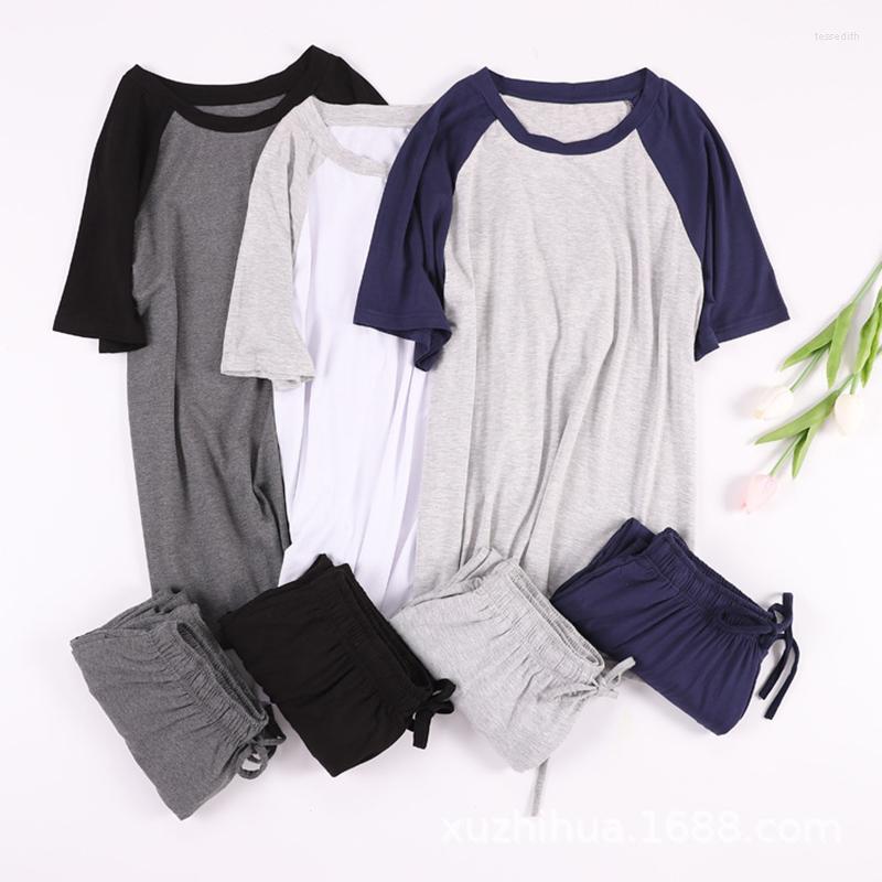 Men's Sleepwear Summer Male Pajamas Set Plus Size Modal Pijamas Suit Short Sleeve Shorts Nightwear Patchwork Loose Home Clothes, Gray
Men's Sleepwear Summer Male Pajamas Set Plus Size Modal Pijamas Suit Short Sleeve Shorts Nightwear Patchwork Loose Home Clothes, Gray