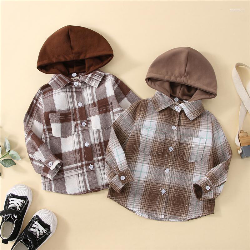 Jackets Kids Boy Plaid Shirt Jacket Fall Long Sleeve Casual Button Down Children Coats Kid With Detachable Hood, Dark brown
Jackets Kids Boy Plaid Shirt Jacket Fall Long Sleeve Casual Button Down Children Coats Kid With Detachable Hood, Dark brown