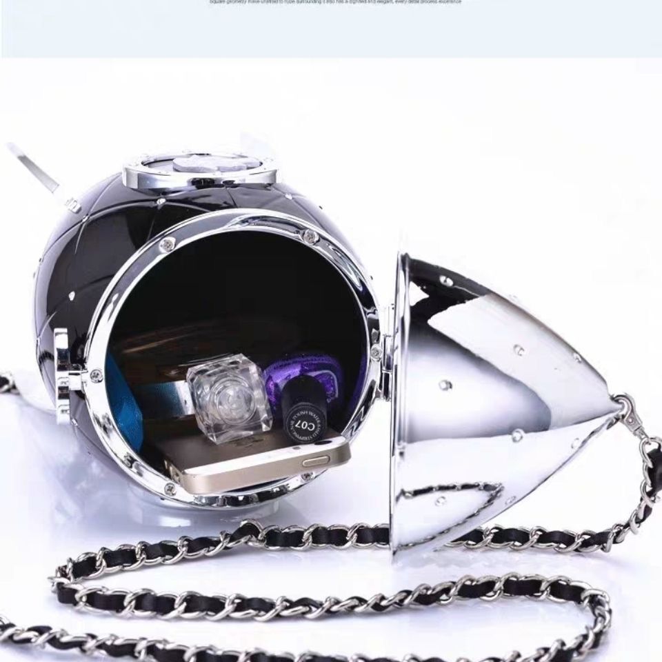 Women Classic Party Fringed double-C Acrylic Rocket Bag Pouch elegant Lady Evening bags Shoulder Tote Chains Storage Box with Tassel for Mobile Phones