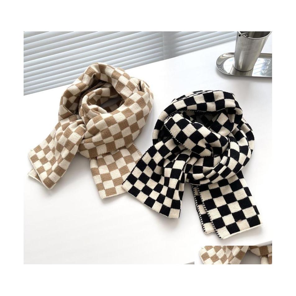 Scarves Winter Students Womens Plaid Scarf Knitted Neckerchief Neck Warm Scaves Drop Delivery Fashion Accessories Hats Scarves Gloves Dhldh
Scarves Winter Students Womens Plaid Scarf Knitted Neckerchief Neck Warm Scaves Drop Delivery Fashion Accessories Hats Scarves Gloves Dhldh