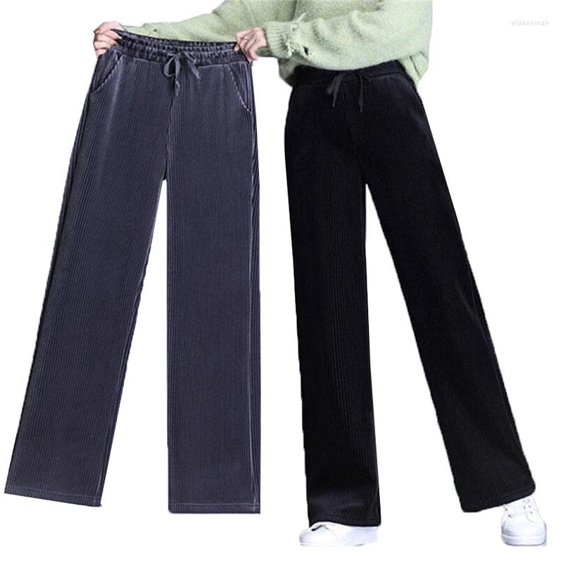 Women's Pants Women's Trousers Autumn Winter Elastic Waist Loose Corduroy Casual Wide-leg Add Velvet Thick Warm Straight W1, Black
Women's Pants Women's Trousers Autumn Winter Elastic Waist Loose Corduroy Casual Wide-leg Add Velvet Thick Warm Straight W1, Black