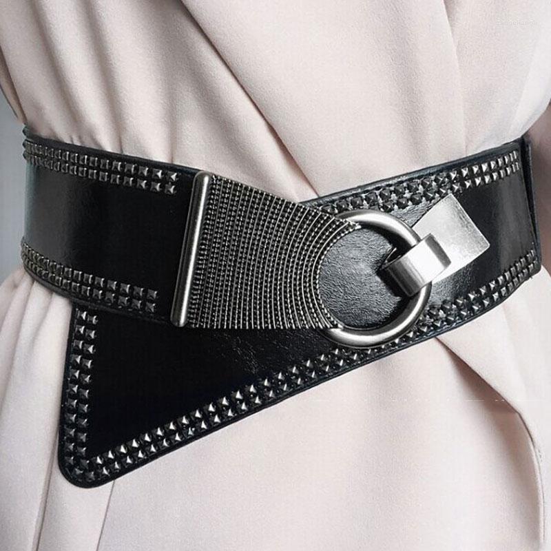 Belts Fashion Wide Waist Belt Metal Round Buckle Punk Stretchy Dress Waistband Pu Leather Cummerbunds European Style Lady, Red
Belts Fashion Wide Waist Belt Metal Round Buckle Punk Stretchy Dress Waistband Pu Leather Cummerbunds European Style Lady, Red