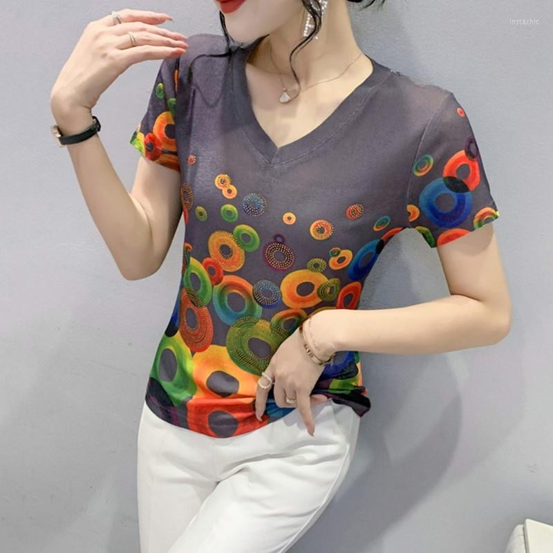 Women' T Shirts Colorful Dot Printed Shirt Women With Diamonds Sexy Basic Female V-neck Skinny Women' T-shirt Korean Fashion, Picture color
Women' T Shirts Colorful Dot Printed Shirt Women With Diamonds Sexy Basic Female V-neck Skinny Women' T-shirt Korean Fashion, Picture color