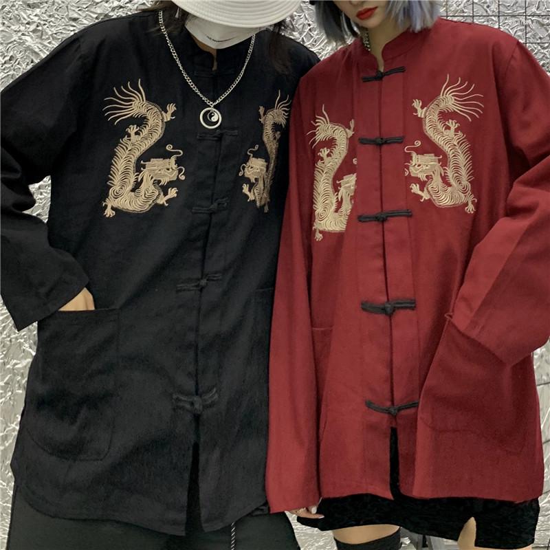 Women's Blouses KOSAHIKI Harajuku Dragon Embroidery 2022 Women Men Shirt Chinese Style Long Sleeve Tang Costume Blusas Tops, Black
Women's Blouses KOSAHIKI Harajuku Dragon Embroidery 2022 Women Men Shirt Chinese Style Long Sleeve Tang Costume Blusas Tops, Black