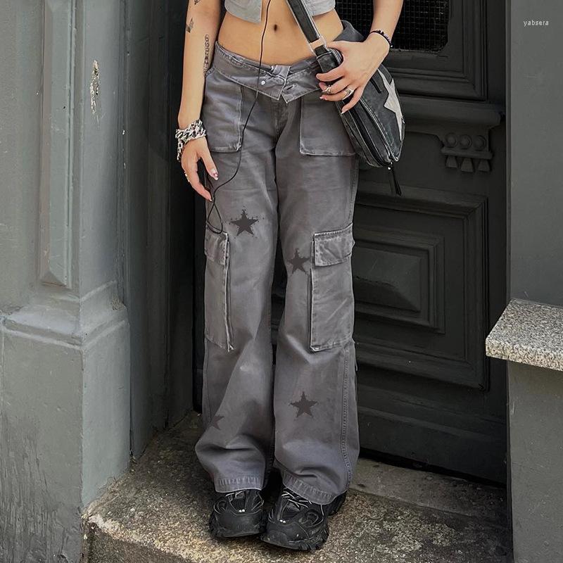 Women' Jeans Low Waist Vintage Star Retro Multipockets Cargo Pants Streetwear Fashion Y2k Grunge Gray Aesthetic Clothes 90s
Women' Jeans Low Waist Vintage Star Retro Multipockets Cargo Pants Streetwear Fashion Y2k Grunge Gray Aesthetic Clothes 90s