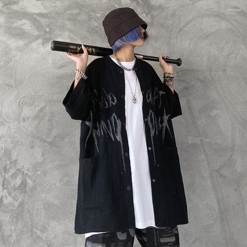 Men's Casual Shirts Summer Dark Trend Printing Shirt Loose High Street American Baseball Short-sleeved Cardigan Jacket For Men Women, 111 black
Men's Casual Shirts Summer Dark Trend Printing Shirt Loose High Street American Baseball Short-sleeved Cardigan Jacket For Men Women, 111 black