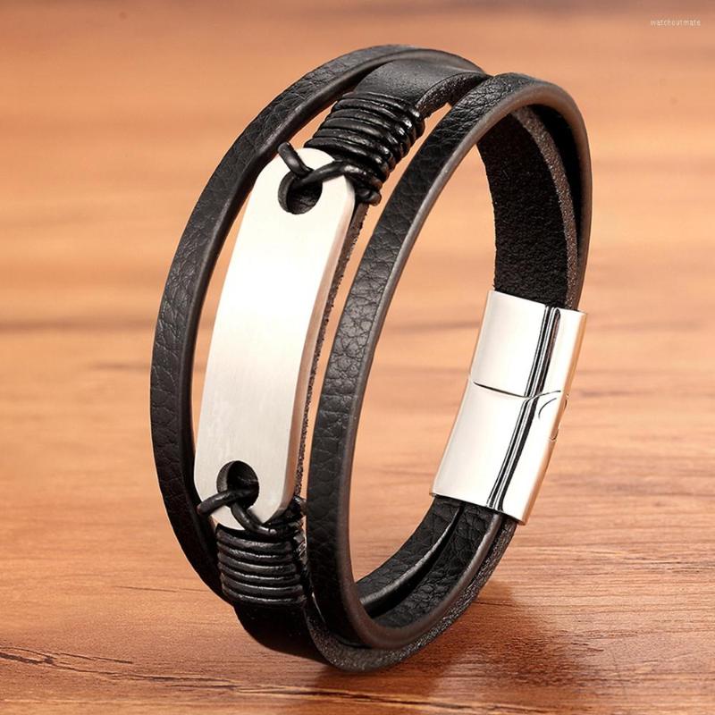 Charm Bracelets TYO Fashion Magnetic Name Customsized Rope Black Genuine Leather Bracelet Men Punk Bangles Jewelry Wholesale Accessories
Charm Bracelets TYO Fashion Magnetic Name Customsized Rope Black Genuine Leather Bracelet Men Punk Bangles Jewelry Wholesale Accessories