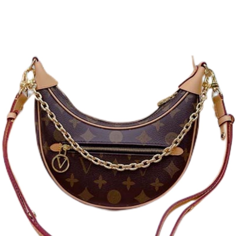 LOOP half moon Luggage baguette Bag Luxury real leather classic old flower clutch handbag Designer Women's men two shoulder straps Metal fittings tote crossbody Bags, Brown
LOOP half moon Luggage baguette Bag Luxury real leather classic old flower clutch handbag Designer Women's men two shoulder straps Metal fittings tote crossbody Bags, Brown