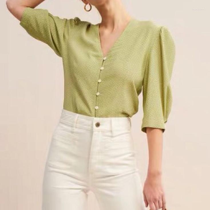 Women' Blouses Viscose V Neckline Dots Print Buttoned Shirt Top - Fall 2022 Women Green/Dark Blue Puff Sleeve Tops, Blue as pic
Women' Blouses Viscose V Neckline Dots Print Buttoned Shirt Top - Fall 2022 Women Green/Dark Blue Puff Sleeve Tops, Blue as pic