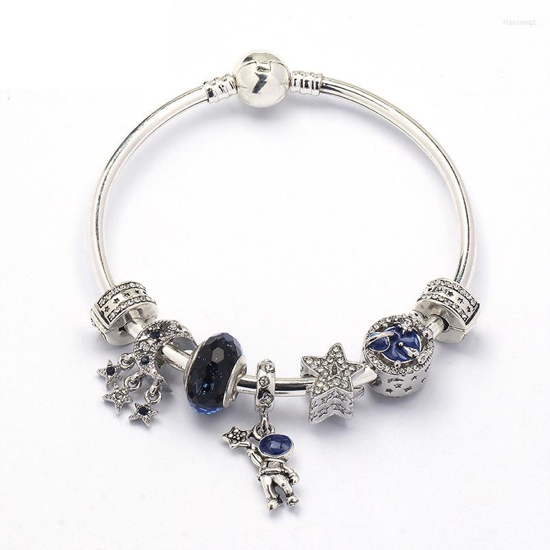 Charm Bracelets Fashion Original Blue Starry Sky Bracelet For Women Jewelry Fine Stars Moon Beads Astronaut Pendant Charms Girls Bangles
Charm Bracelets Fashion Original Blue Starry Sky Bracelet For Women Jewelry Fine Stars Moon Beads Astronaut Pendant Charms Girls Bangles