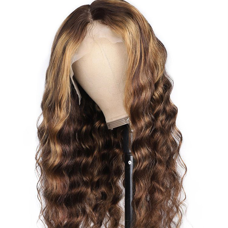 Brazilian Human Hair P4 27 Piano Color Loose Deep 13X4 Lace Front Wig 10-32inch 150% 180% 210% Density Yirubeauty