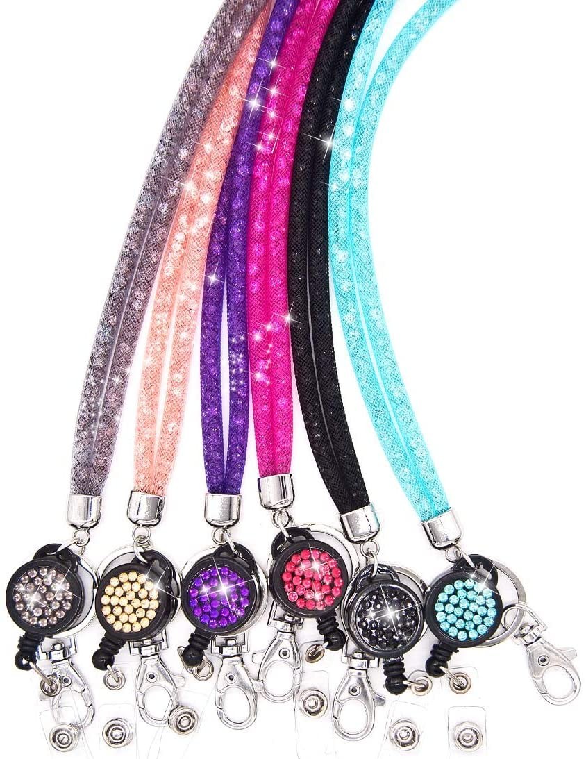 Rhinestone Bling Crystal Lanyard Straps for Name Badge Holder ID Tag Work Pass Card Cover Sleeve Neck Strap with Retractable Badge Reel
Rhinestone Bling Crystal Lanyard Straps for Name Badge Holder ID Tag Work Pass Card Cover Sleeve Neck Strap with Retractable Badge Reel