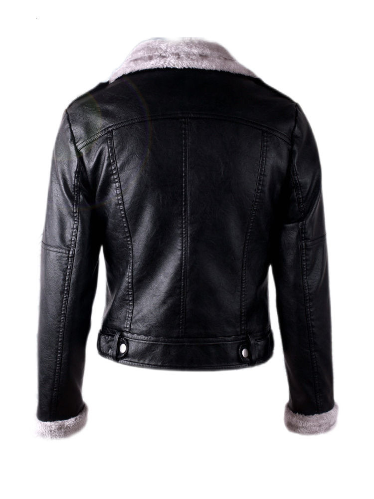 Women's Leather Faux Aelegantmis Autumn Winter Jacket Women Fur Coat Ladies Slim Short Motorcyle Biker Basic Warm Plush Outerwear 221201