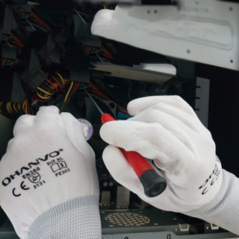 Five Fingers Gloves 10 Pairs PU Nitrile Safety Coating Nylon Cotton Work Palm Coated Mechanic Working have CE EN388 221202