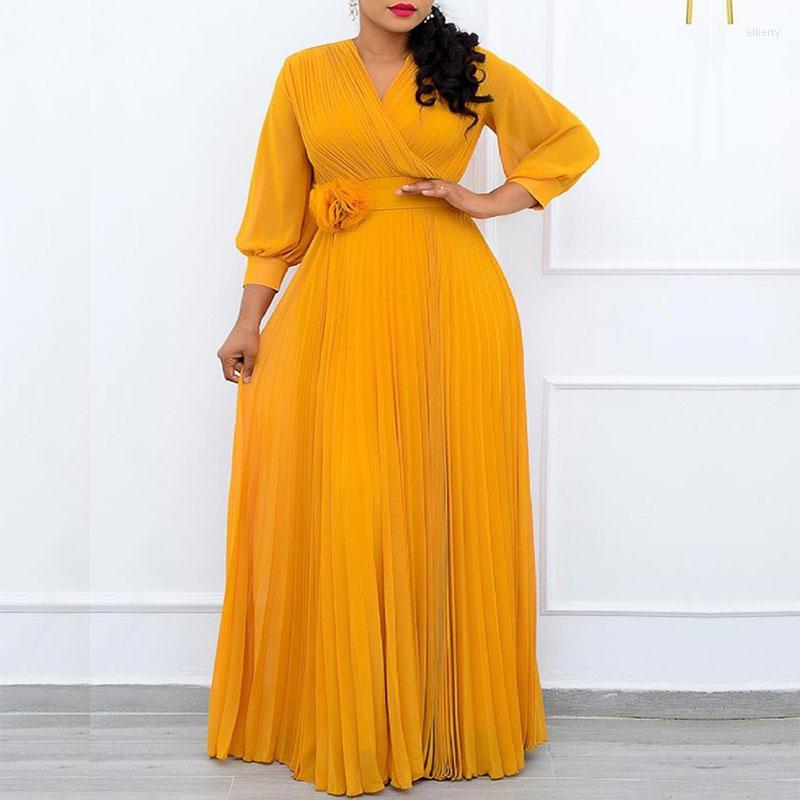 Ethnic Clothing Women African Pleated Maxi Dress Autumn Elegant V Neck With Appliques Evening Gowns 5XL Fashion Party Dresses For
Ethnic Clothing Women African Pleated Maxi Dress Autumn Elegant V Neck With Appliques Evening Gowns 5XL Fashion Party Dresses For