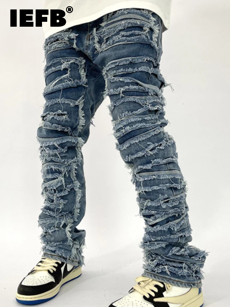 Men's Jeans IEFB Wool Personality Design High Street Style Casual Solid Color Fashionable Vintage Trousers 9A2352 221201, Blue
Men's Jeans IEFB Wool Personality Design High Street Style Casual Solid Color Fashionable Vintage Trousers 9A2352 221201, Blue