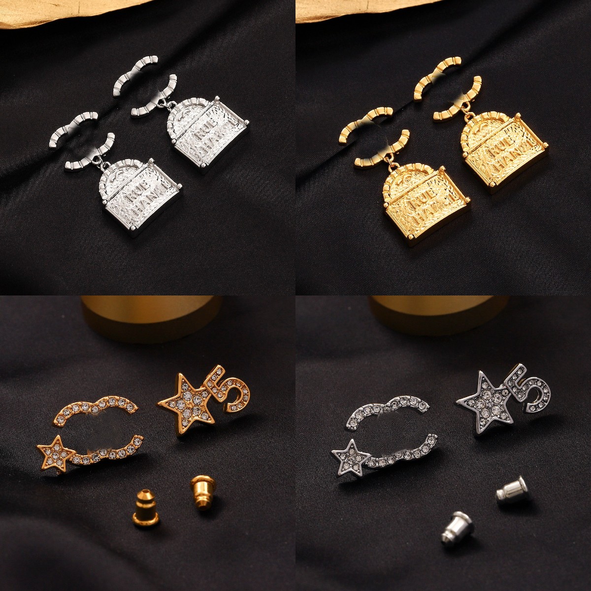 7 Style Earrings Earings Designer Lucky Charm Women Diamonds Star Party Wedding Rhinestone Birthday Gift Luxury Classic Brand European American Leather rope
7 Style Earrings Earings Designer Lucky Charm Women Diamonds Star Party Wedding Rhinestone Birthday Gift Luxury Classic Brand European American Leather rope
