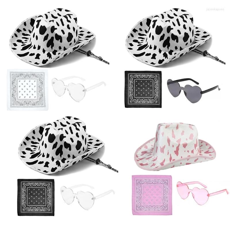Berets Cowboy Hats Summer Sunhat Western Cowgirl Hat Cow Print Adult Size Bandana Sunglasses Rave Girl For Men Women G5AE, White
Berets Cowboy Hats Summer Sunhat Western Cowgirl Hat Cow Print Adult Size Bandana Sunglasses Rave Girl For Men Women G5AE, White