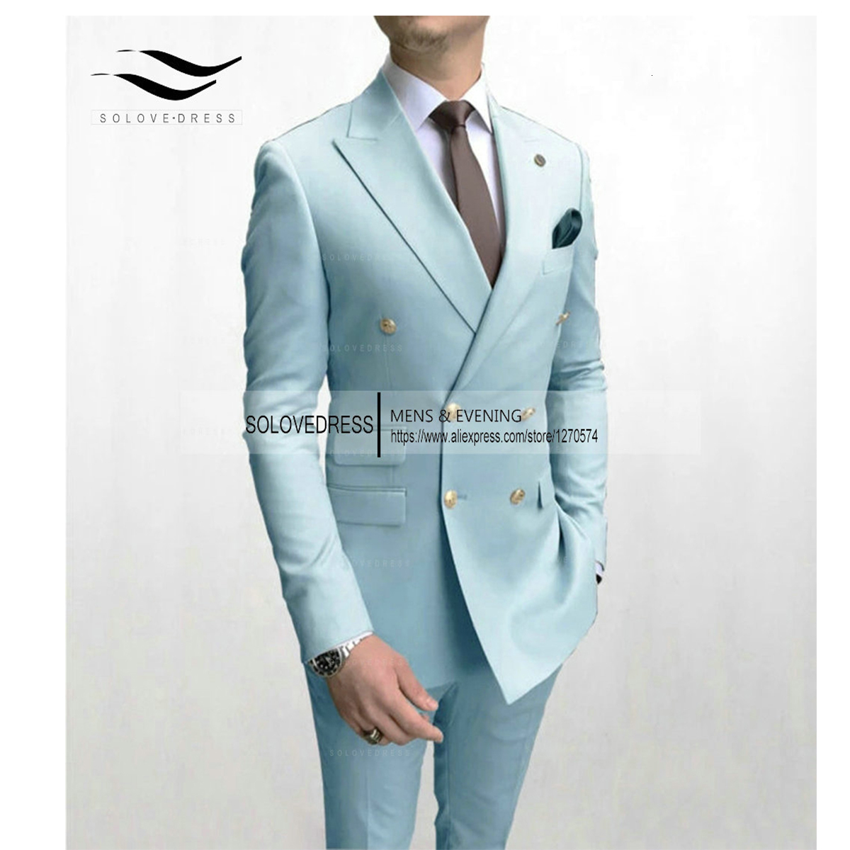 Men's Suits Blazers Beige Suit 2 Pieces Double-Breasted Notch Lapel Flat Slim Fit Casual Tuxedos For WeddingBlazerPant 221201, Sky blue
Men's Suits Blazers Beige Suit 2 Pieces Double-Breasted Notch Lapel Flat Slim Fit Casual Tuxedos For WeddingBlazerPant 221201, Sky blue