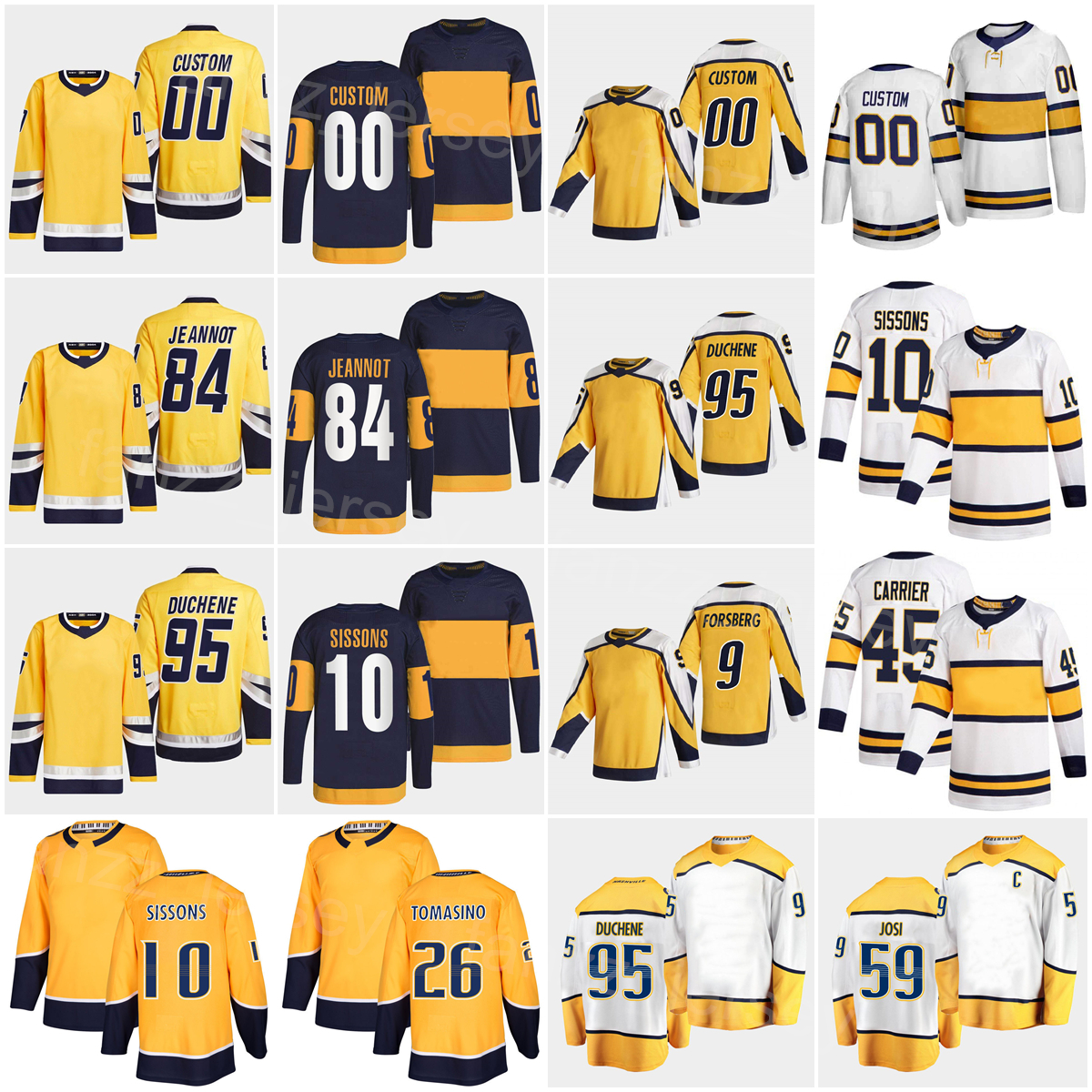 Men Kids Women Hockey 2023 Reverse Retro 9 Filip Forsberg Jerseys 95 Matt Duchene 59 Roman Josi 84 Tanner Jeannot 26 Philip Tomasino Alexandre Carrier Colton Sissons, White
Men Kids Women Hockey 2023 Reverse Retro 9 Filip Forsberg Jerseys 95 Matt Duchene 59 Roman Josi 84 Tanner Jeannot 26 Philip Tomasino Alexandre Carrier Colton Sissons, White