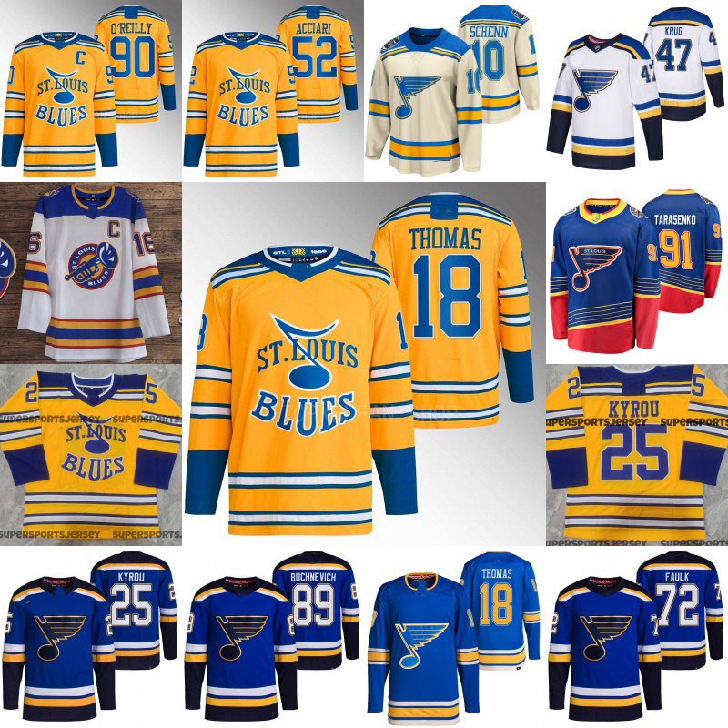 18 Robert Thomas St "Louis" Blues Hockey Jerseys Brayden Schenn Vladimir Tarasenko Torey Krug Kyrou Pavel Buchnevich Justin Faulk Ryan O'Reilly Noel Acciari Custom, Alternate+logo
18 Robert Thomas St "Louis" Blues Hockey Jerseys Brayden Schenn Vladimir Tarasenko Torey Krug Kyrou Pavel Buchnevich Justin Faulk Ryan O'Reilly Noel Acciari Custom, Alternate+logo