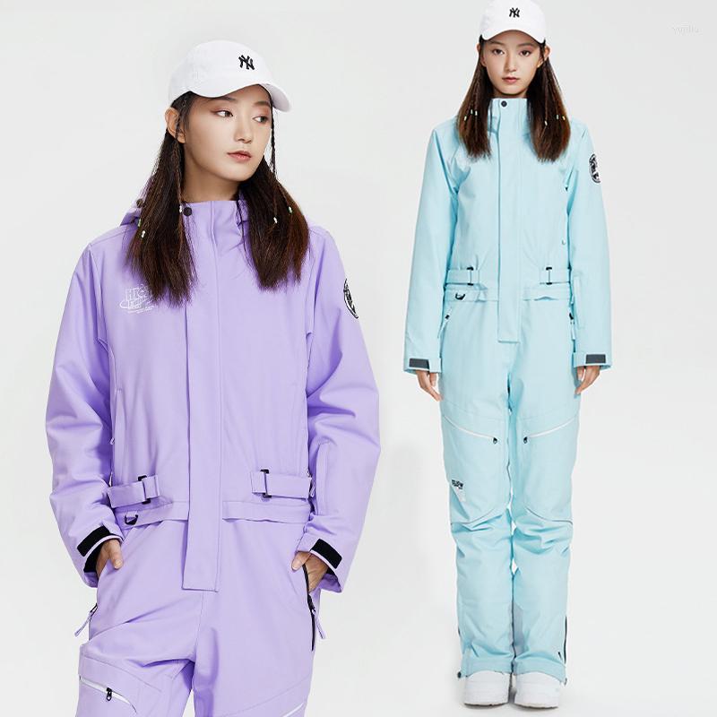 Skiing Jackets Sport Women One Piece Snowsuit Hooded Mountain Woman Ski Jumpsuit Waterproof Female Snowboard Tracksuit Warm Overalls Clothes, Purple 
Skiing Jackets Sport Women One Piece Snowsuit Hooded Mountain Woman Ski Jumpsuit Waterproof Female Snowboard Tracksuit Warm Overalls Clothes, Purple