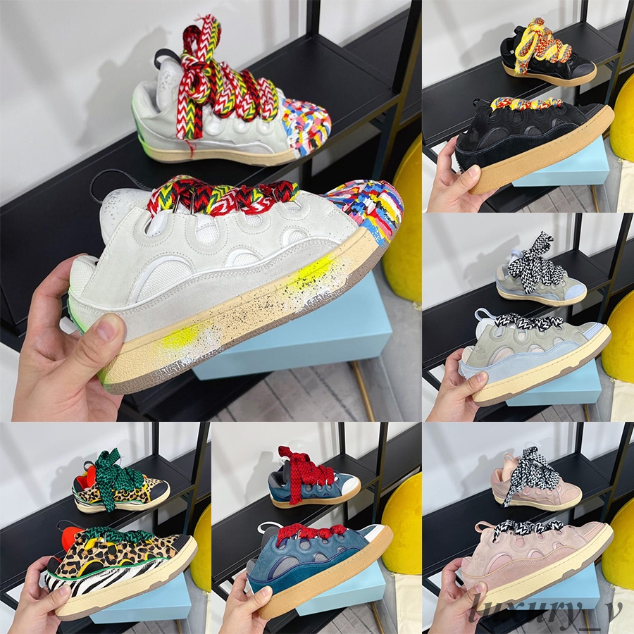 Curb Sneakers Designer Mesh Shoes Extraordinary Sneaker Men Women Lace up Boots Embossed Leather Calfskin Shoes Nappa Platform Trainers