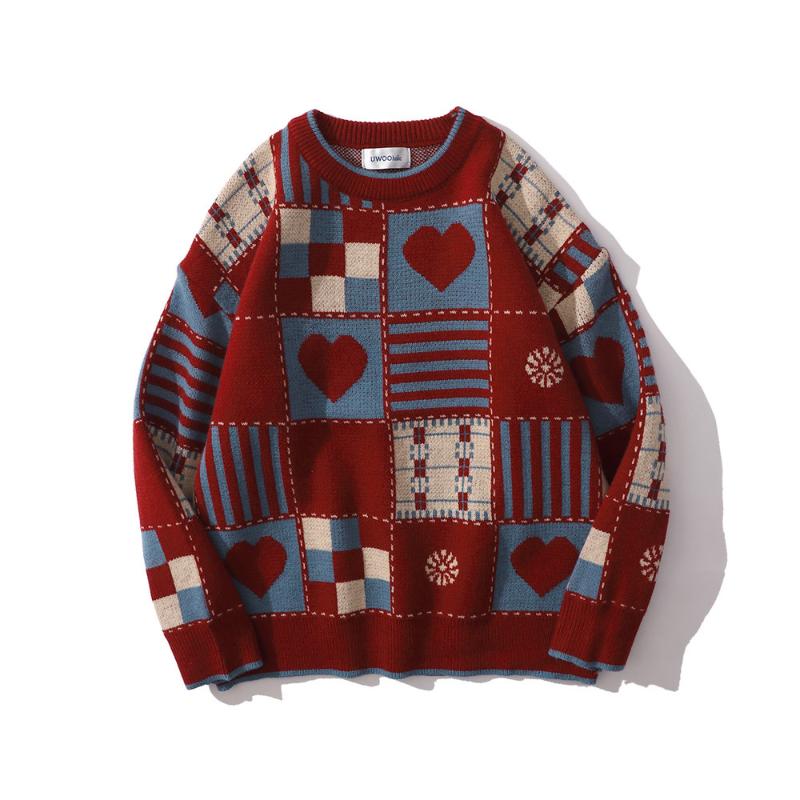 Men's Sweaters Korean Fashion Heart Color Block Hip Hop Men Harajuku Knitted Sweater Jumper Round Neck Casual Women Kpop Pullovers Pull Homm, Red
Men's Sweaters Korean Fashion Heart Color Block Hip Hop Men Harajuku Knitted Sweater Jumper Round Neck Casual Women Kpop Pullovers Pull Homm, Red
