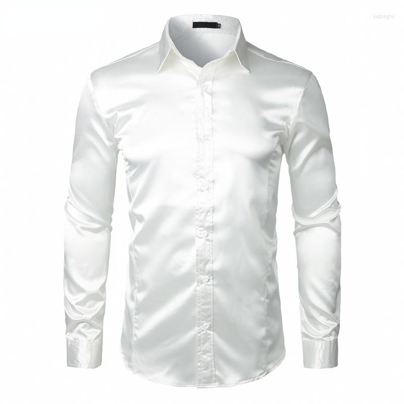 Men' Casual Shirts Stylish White Silk Satin Shirt Men Chemise Homme Long Sleeve Slim Fit Mens Business Wedding Male
Men' Casual Shirts Stylish White Silk Satin Shirt Men Chemise Homme Long Sleeve Slim Fit Mens Business Wedding Male