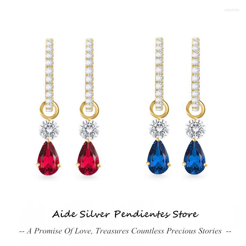 Dangle Earrings AIDE 925 Sterling Silver For Women Light Luxury Red Blue Water Drop Zircon Pendant Earring Fashion Wedding Jewelry Gift
Dangle Earrings AIDE 925 Sterling Silver For Women Light Luxury Red Blue Water Drop Zircon Pendant Earring Fashion Wedding Jewelry Gift