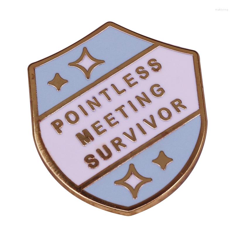 Brooches P0intless Meeting Surviv0rs Brooch Metal Badge Funny Office Work Humor Shield Enamel Pin Jewelry
Brooches P0intless Meeting Surviv0rs Brooch Metal Badge Funny Office Work Humor Shield Enamel Pin Jewelry