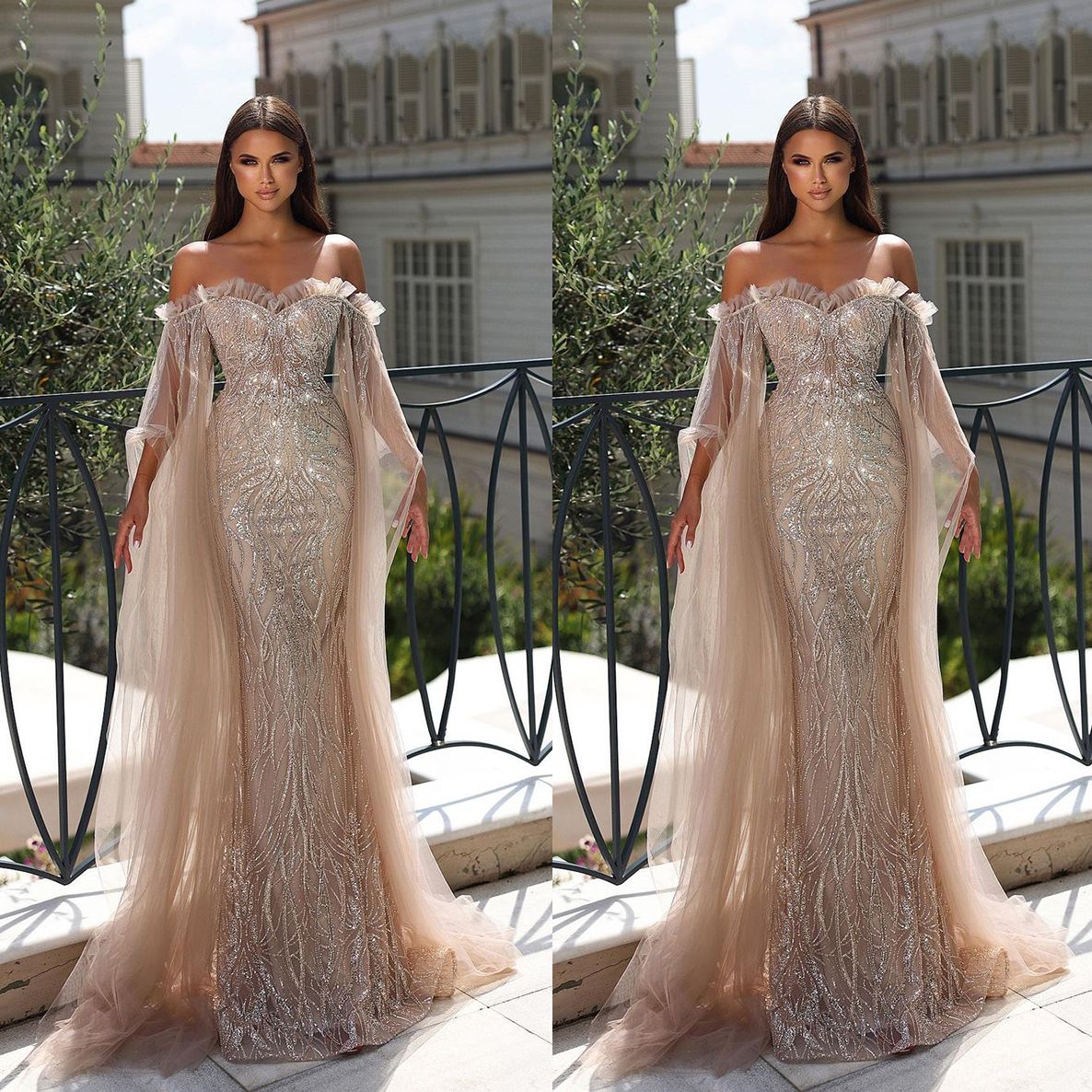 Modern Champagne Mermaid Prom Dresses Lace Sequins Party Dresses Strapless Custom Made Evening Dress, Chocolate
Modern Champagne Mermaid Prom Dresses Lace Sequins Party Dresses Strapless Custom Made Evening Dress, Chocolate