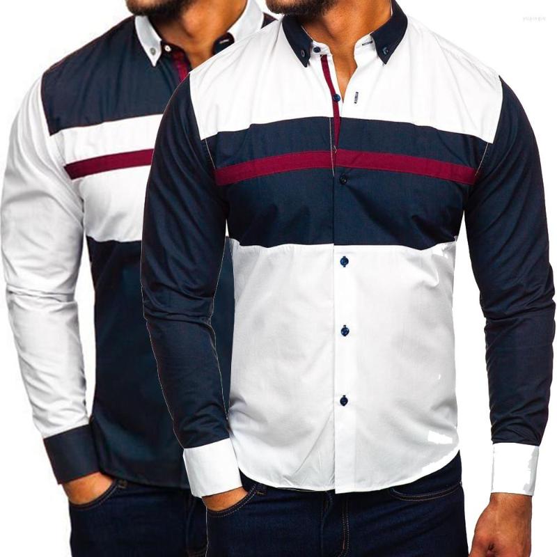 Men's Casual Shirts 2022 European And American Style Shirt Men's Novel Three-color Stitching Slim-fit Fashion Long-sleeved, Picture color
Men's Casual Shirts 2022 European And American Style Shirt Men's Novel Three-color Stitching Slim-fit Fashion Long-sleeved, Picture color