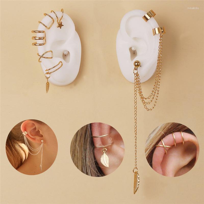 Backs Earrings 5/7pcs Fashion Gold Star Leaves Ear Clip For Women Girls Simple Non-Piercing Fake Cartilage Cuff Jewelry Wholesale
Backs Earrings 5/7pcs Fashion Gold Star Leaves Ear Clip For Women Girls Simple Non-Piercing Fake Cartilage Cuff Jewelry Wholesale