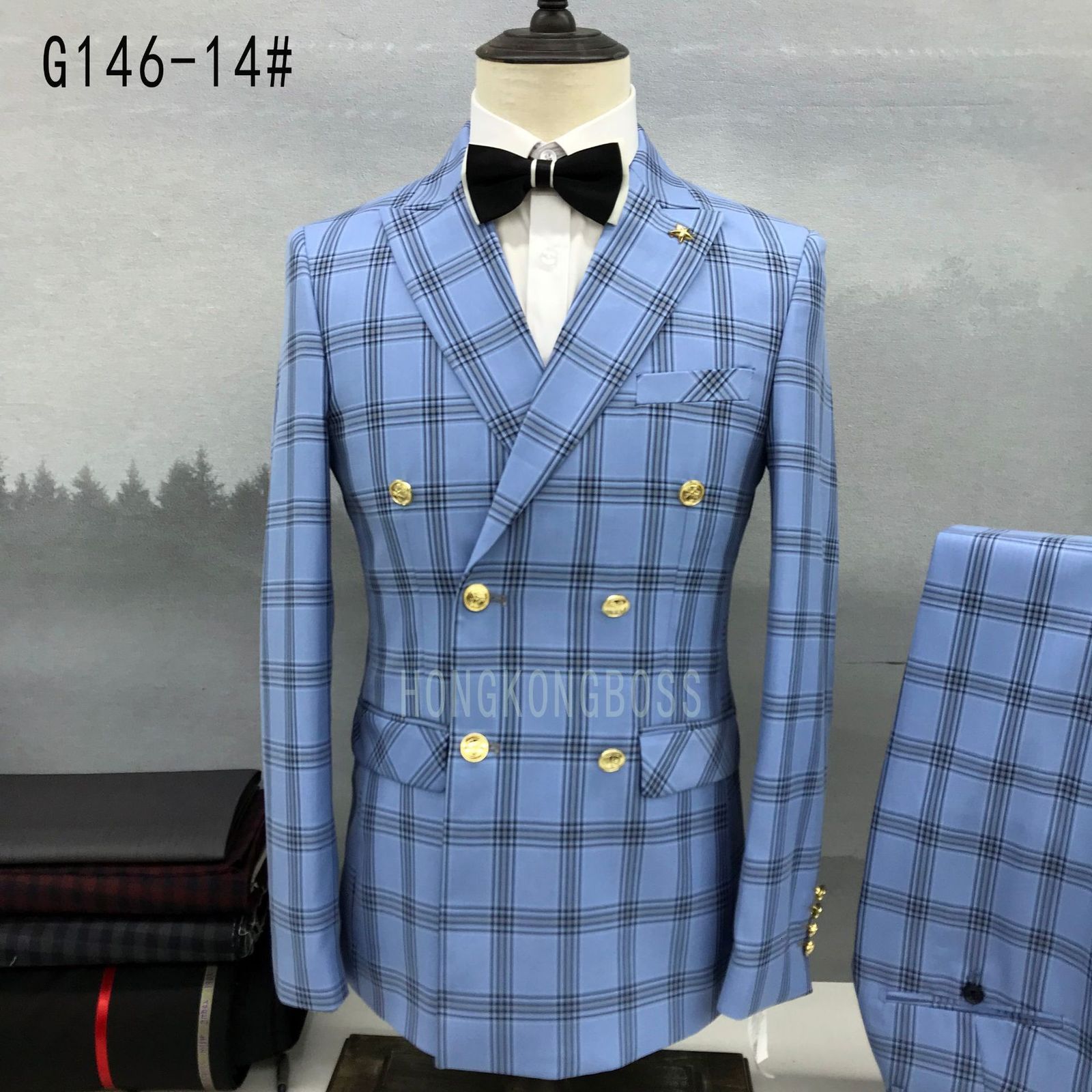 Men's Suits Blazers Men Double Breasted Suit Trousers / Business Formal Dress Slim Fit Groomsmen Groom Wedding Plaid Jacket Pants 221201, Dark blue
Men's Suits Blazers Men Double Breasted Suit Trousers / Business Formal Dress Slim Fit Groomsmen Groom Wedding Plaid Jacket Pants 221201, Dark blue
