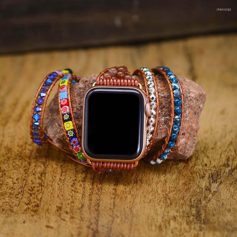 Strand Lucky Sunflower Square Glass Bead Woven Wrap Watch Band Bracelet Fashion Trend Apple
Strand Lucky Sunflower Square Glass Bead Woven Wrap Watch Band Bracelet Fashion Trend Apple