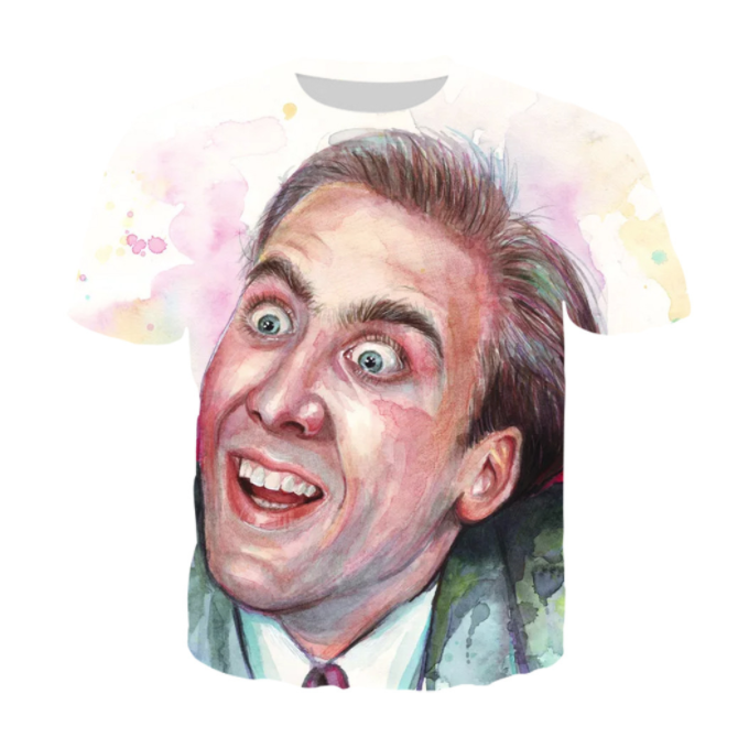 Hip Hop Sportwear Punk Casual Loose Track Pants Autumn Men Cool Print Famous Actor Nicolas Cage 3d T-shirt 010, Color of picture
Hip Hop Sportwear Punk Casual Loose Track Pants Autumn Men Cool Print Famous Actor Nicolas Cage 3d T-shirt 010, Color of picture