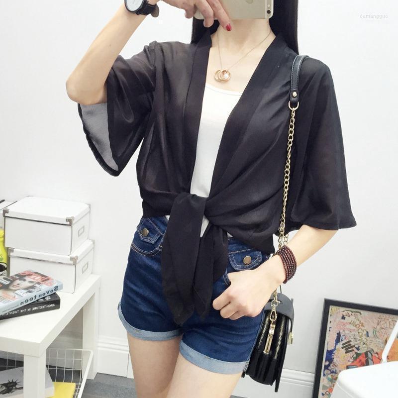 Women's Blouses Women's & Shirts Chiffon Kimono Cardigan Casual Half Sleeve Loose Black Women Plus Size Summer Tops Outerwear F
Women's Blouses Women's & Shirts Chiffon Kimono Cardigan Casual Half Sleeve Loose Black Women Plus Size Summer Tops Outerwear F