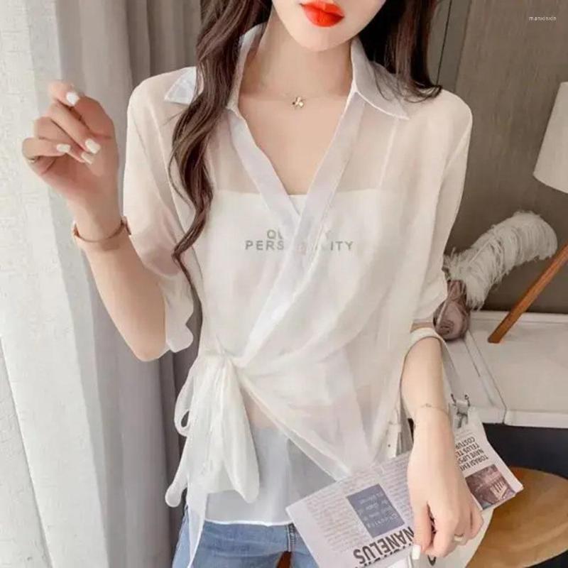 Women's Blouses Fashion Woman 2022 V-neck Tie Up Perspective Shirts Women Office Lady Blouse Tops OL Summer Chiffon, Blue
Women's Blouses Fashion Woman 2022 V-neck Tie Up Perspective Shirts Women Office Lady Blouse Tops OL Summer Chiffon, Blue
