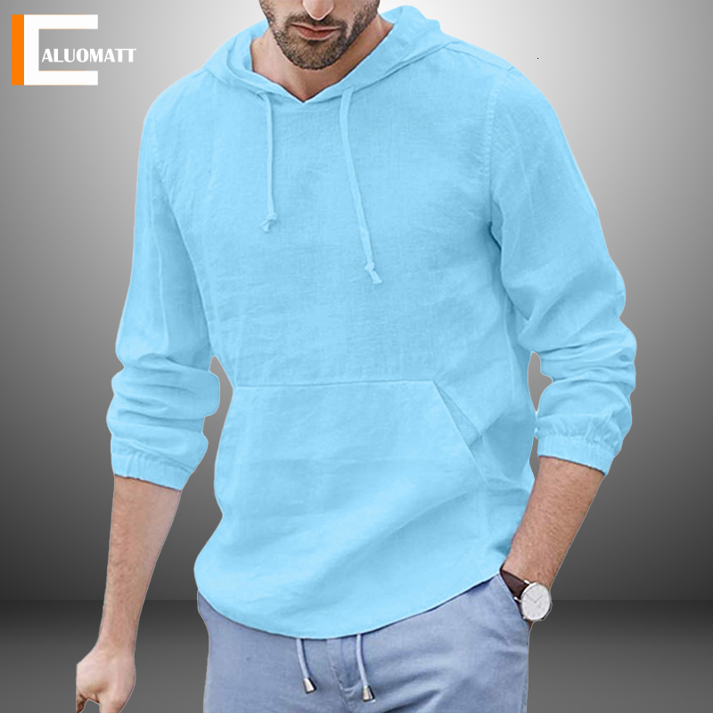 Mens Hoodies Sweatshirts Autumn Hooded Solid Cotton Linen Long Sleeve Sweatshirt Men Tops Casual Loose Breathable Sports Male 221202, Ncs114blue 
Mens Hoodies Sweatshirts Autumn Hooded Solid Cotton Linen Long Sleeve Sweatshirt Men Tops Casual Loose Breathable Sports Male 221202, Ncs114blue