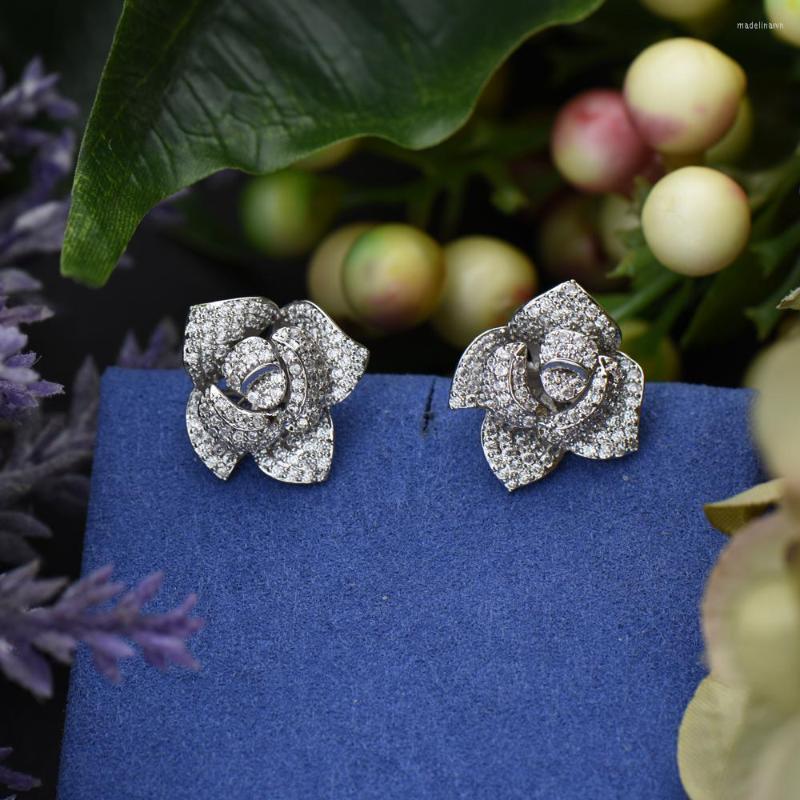 Stud Earrings Fashion Luxury Trendy Flower Design Full Mirco Paved Crystal Zircon Naija Wedding Earring Jewelry E-236
Stud Earrings Fashion Luxury Trendy Flower Design Full Mirco Paved Crystal Zircon Naija Wedding Earring Jewelry E-236